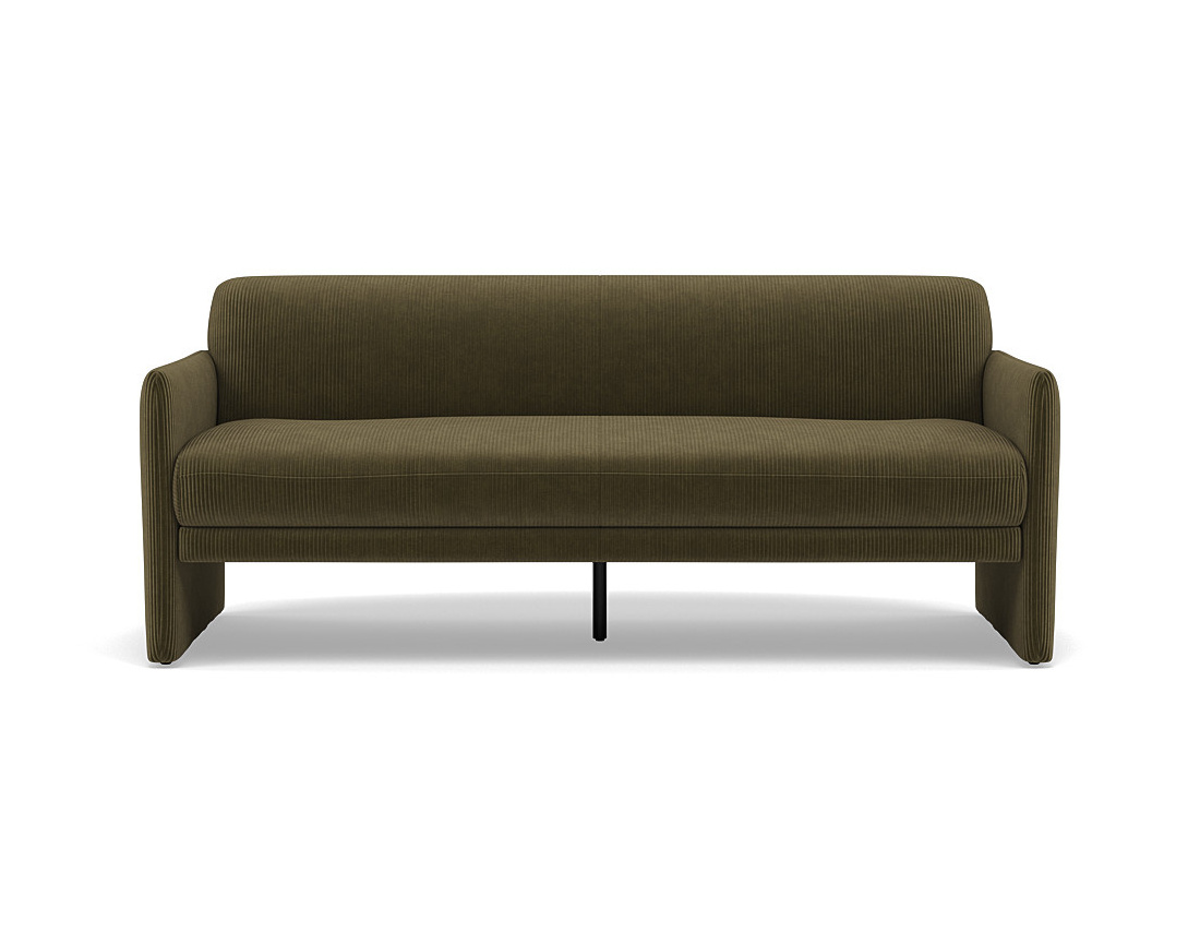 Canapé convertible clic-clac 3 places en velours côtelé Mathis