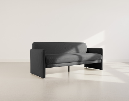 Canapé convertible clic-clac 3 places en velours côtelé Mathis