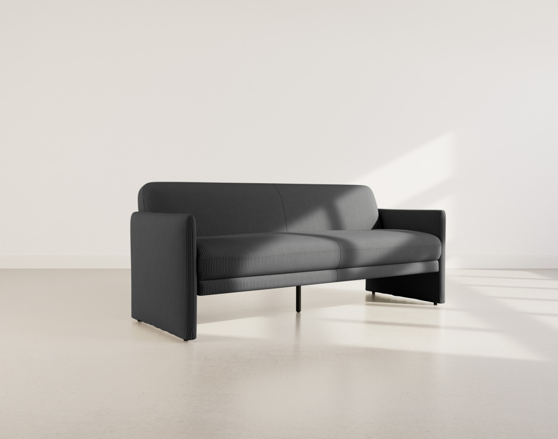 Canapé convertible clic-clac 3 places en velours côtelé Mathis