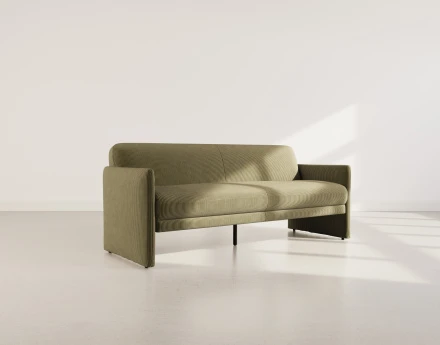 Canapé convertible clic-clac 3 places en velours côtelé Mathis