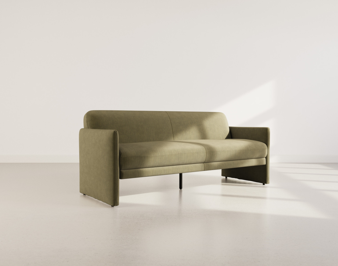 Canapé convertible clic-clac 3 places en velours côtelé Mathis