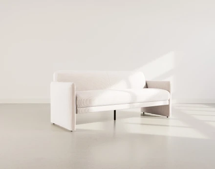 Canapé convertible clic-clac 3 places en velours côtelé Mathis