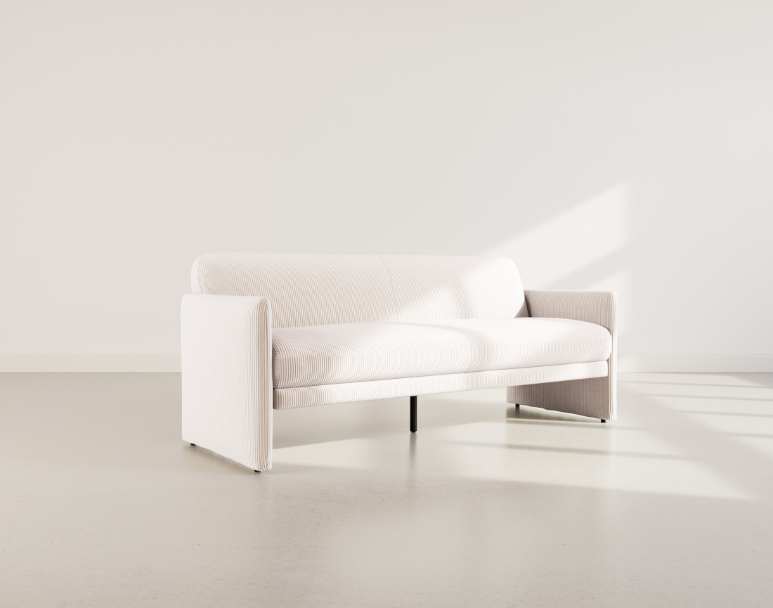 Canapé convertible clic-clac 3 places en velours côtelé Mathis