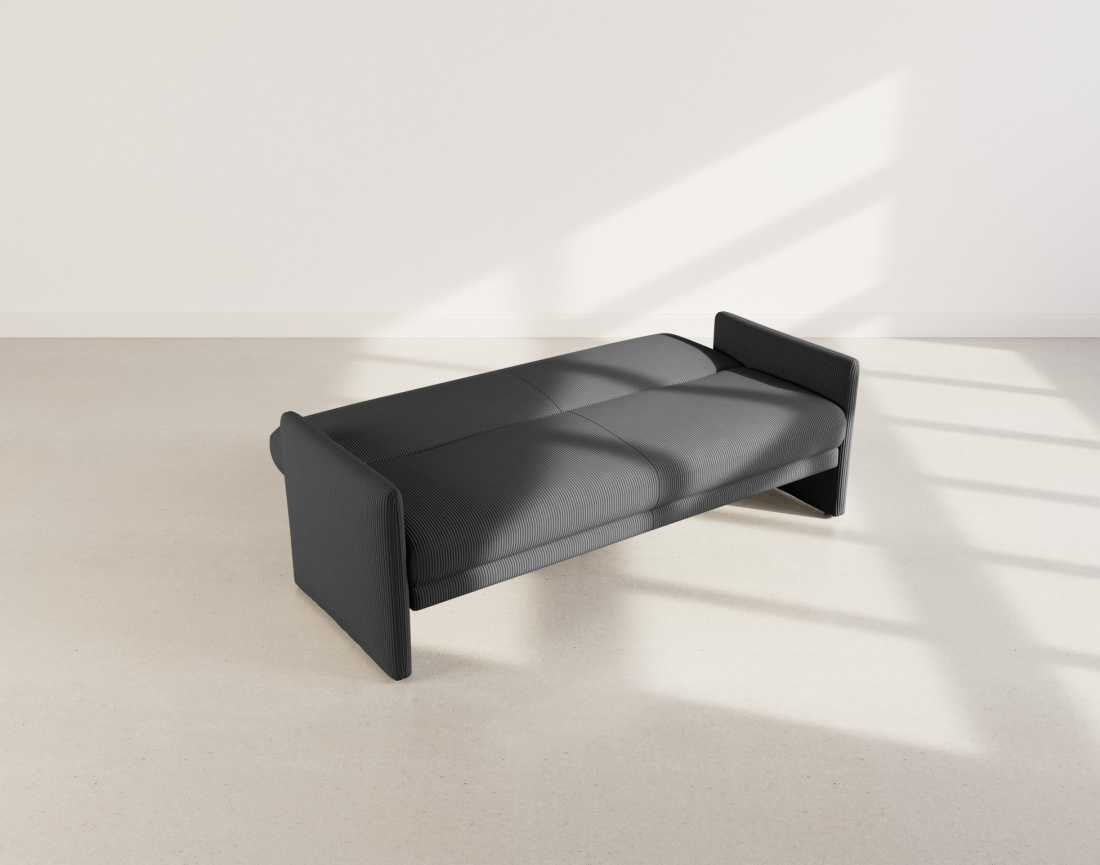 Canapé convertible clic-clac 3 places en velours côtelé Mathis