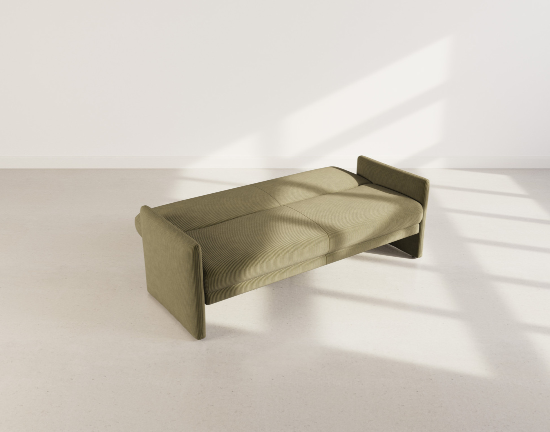 Canapé convertible clic-clac 3 places en velours côtelé Mathis