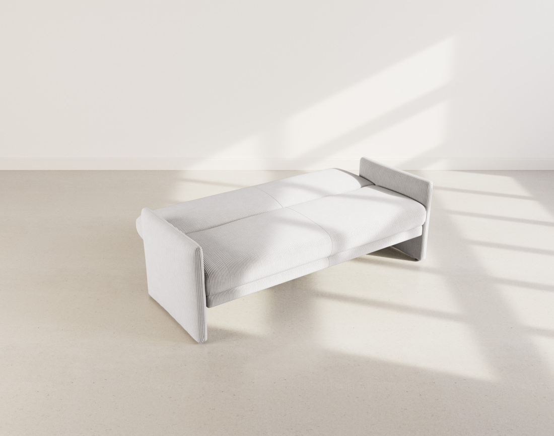 Canapé convertible clic-clac 3 places en velours côtelé Mathis