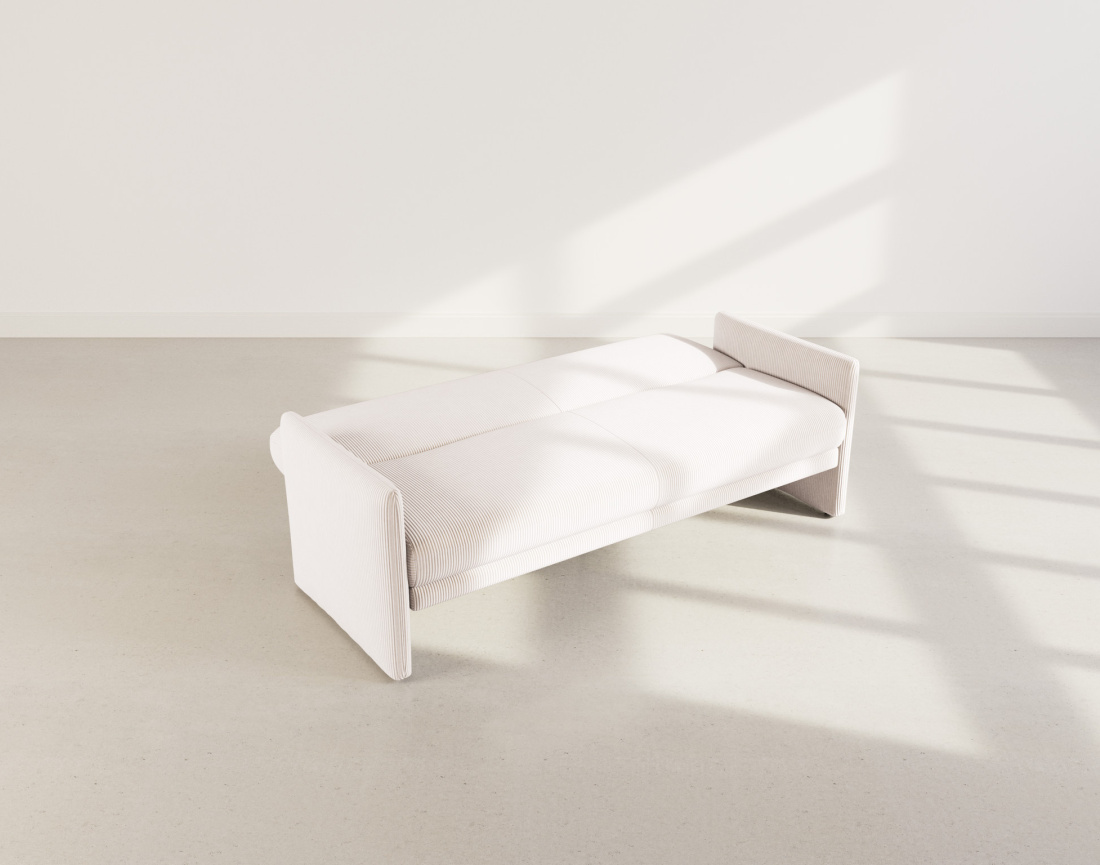 Canapé convertible clic-clac 3 places en velours côtelé Mathis