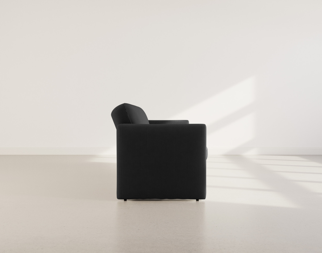 Canapé convertible clic-clac 3 places en velours côtelé Mathis