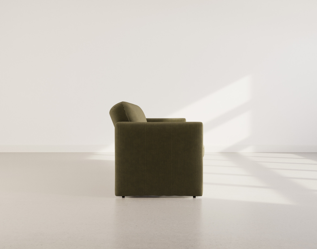 Canapé convertible clic-clac 3 places en velours côtelé Mathis