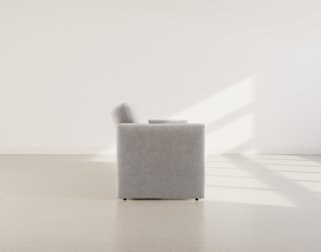 Canapé convertible clic-clac 3 places en velours côtelé Mathis