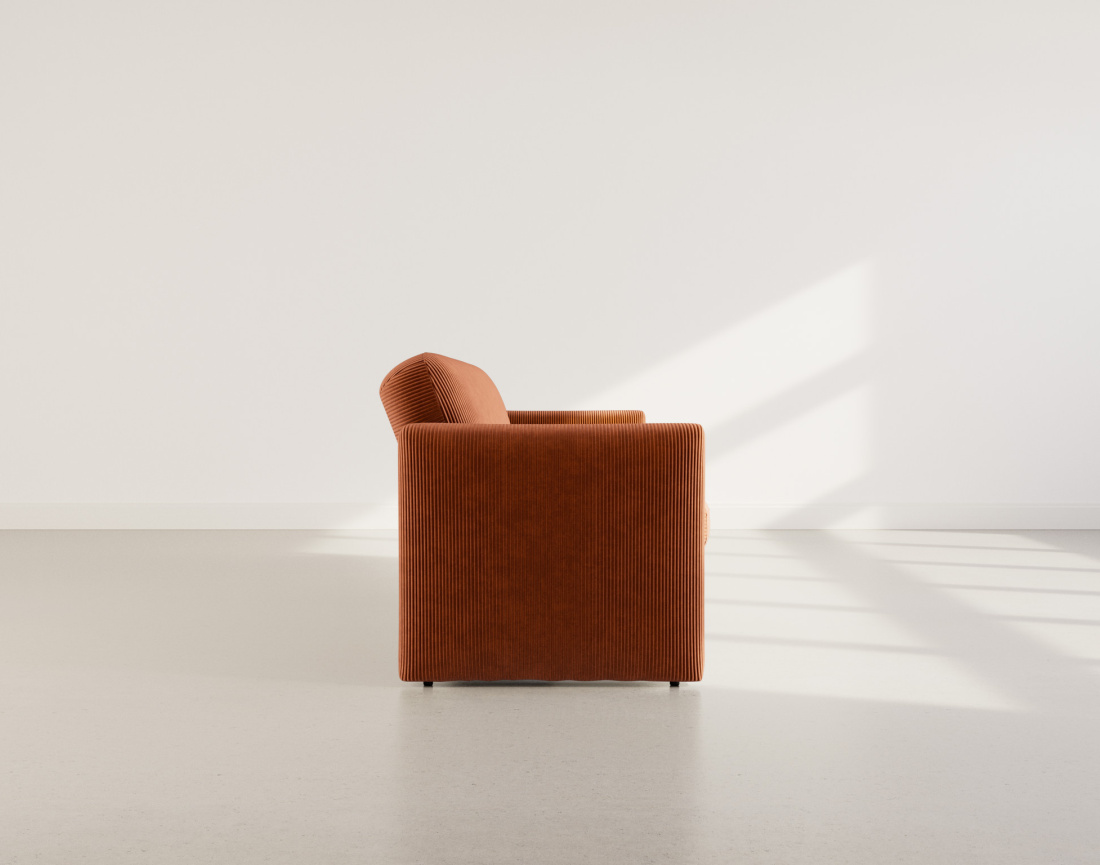 Canapé convertible clic-clac 3 places en velours côtelé Mathis