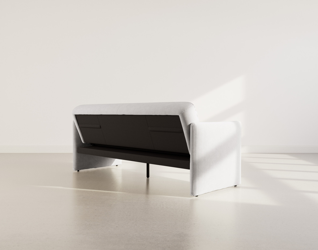 Canapé convertible clic-clac 3 places en velours côtelé Mathis