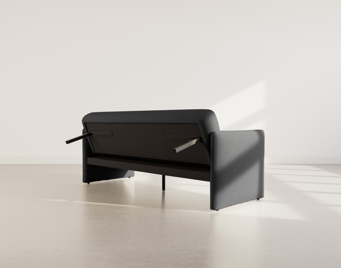 Canapé convertible clic-clac 3 places en velours côtelé Mathis