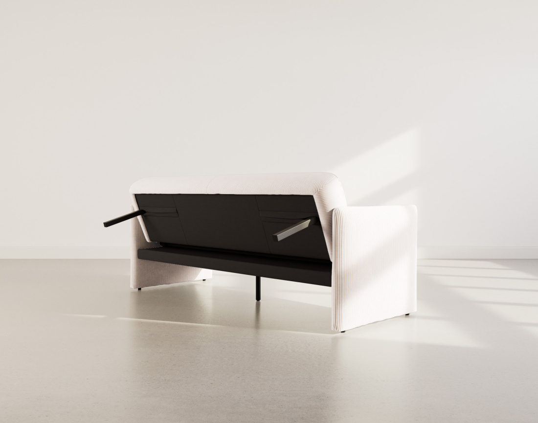 Canapé convertible clic-clac 3 places en velours côtelé Mathis