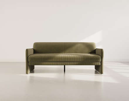 Canapé convertible clic-clac 3 places en velours côtelé Mathis