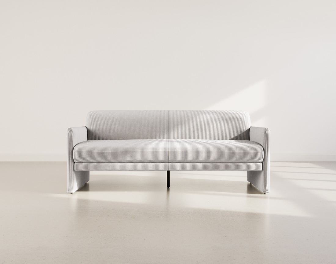 Canapé convertible clic-clac 3 places en velours côtelé Mathis