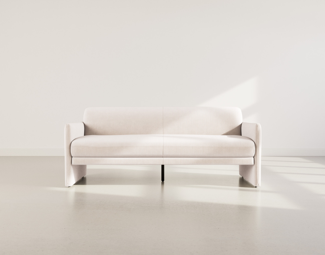 Canapé convertible clic-clac 3 places en velours côtelé Mathis