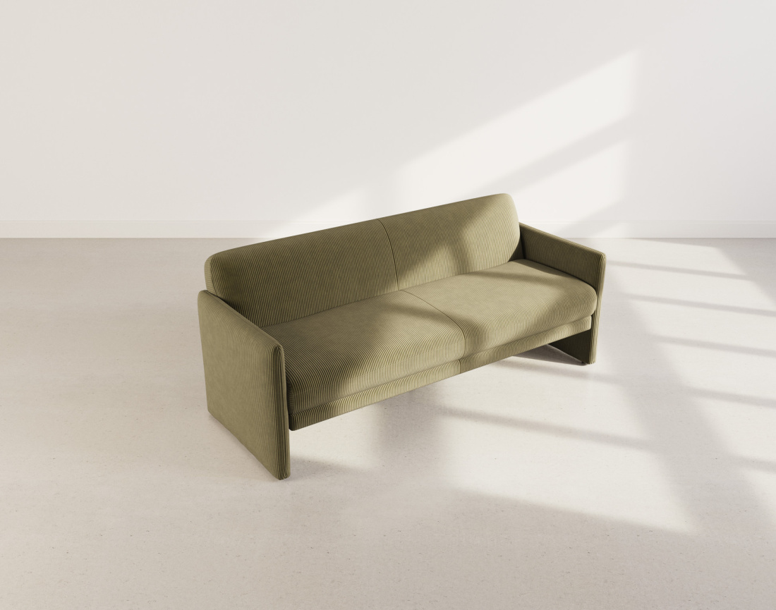 Canapé convertible clic-clac 3 places en velours côtelé Mathis