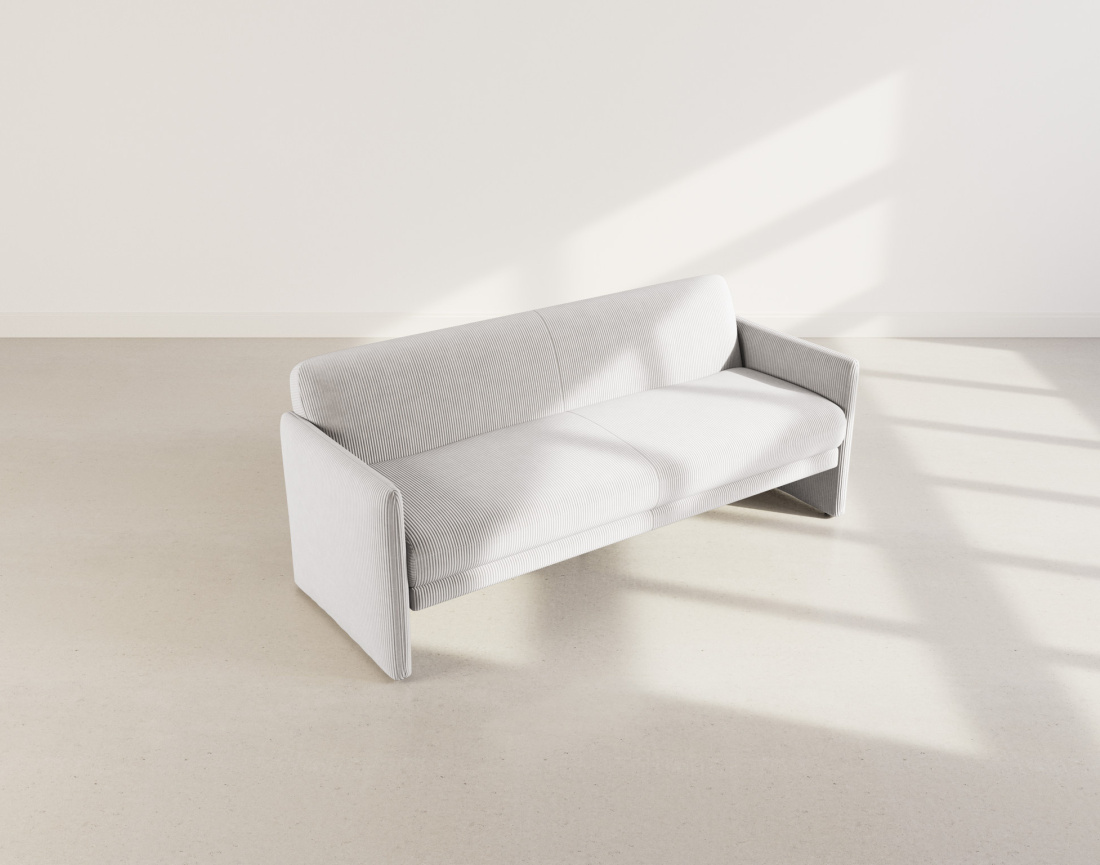 Canapé convertible clic-clac 3 places en velours côtelé Mathis