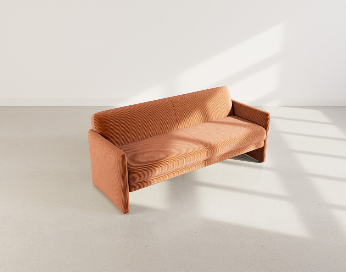 Canapé convertible clic-clac 3 places en velours côtelé Mathis