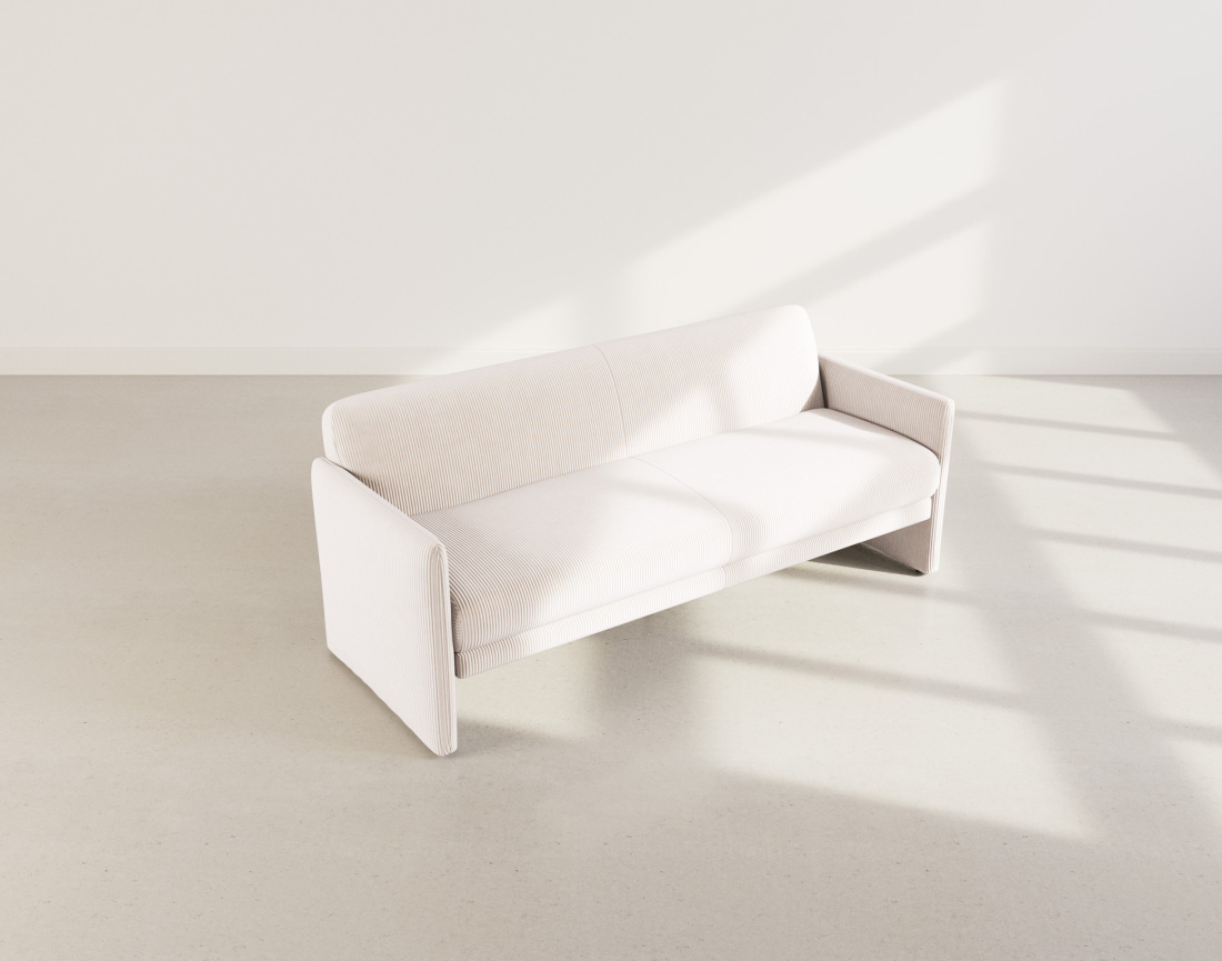 Canapé convertible clic-clac 3 places en velours côtelé Mathis