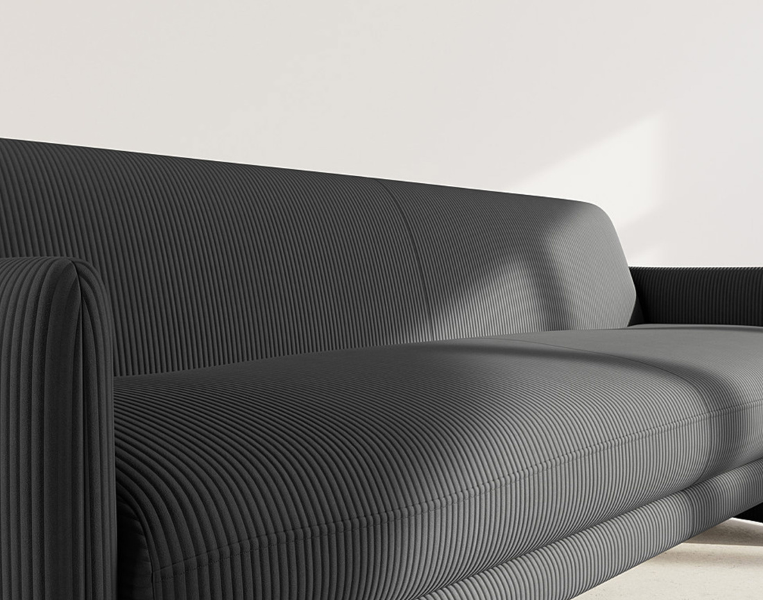 Canapé convertible clic-clac 3 places en velours côtelé Mathis