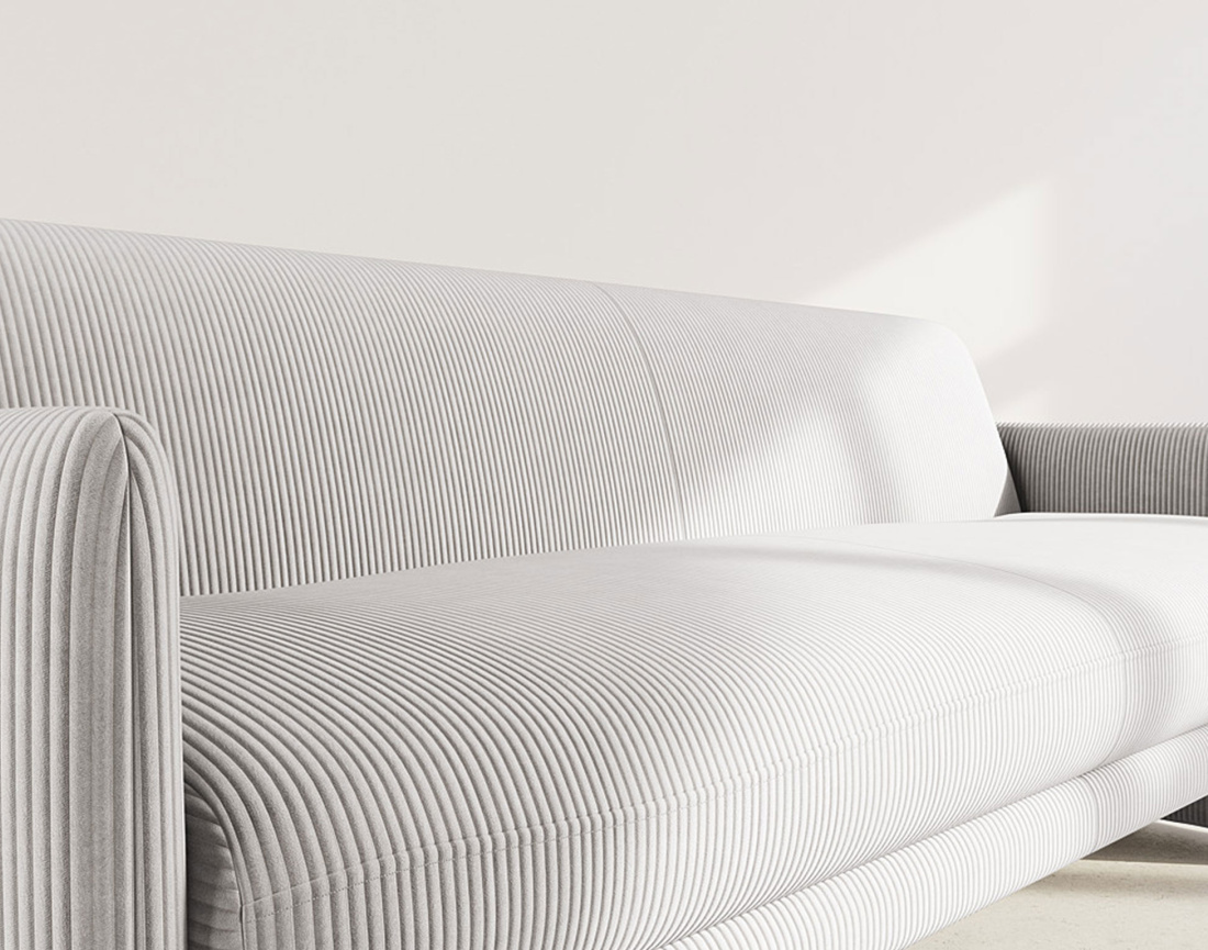 Canapé convertible clic-clac 3 places en velours côtelé Mathis