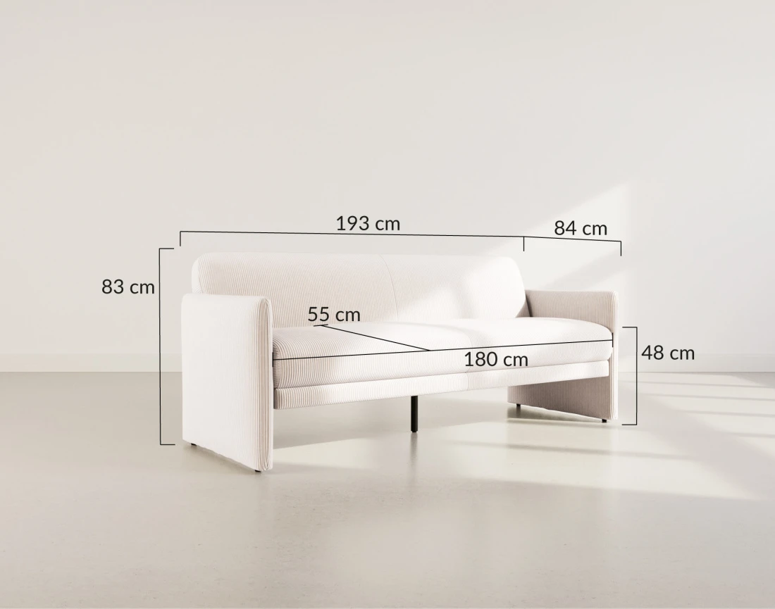 Canapé clic-clac 3 places adapté aux animaux Mathis - Best Mobilier