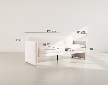 Canapé clic-clac 3 places adapté aux animaux Mathis - Best Mobilier
