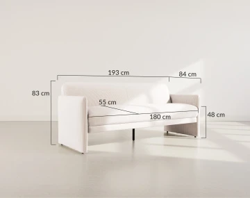 Canapé clic-clac 3 places adapté aux animaux Mathis - Best Mobilier
