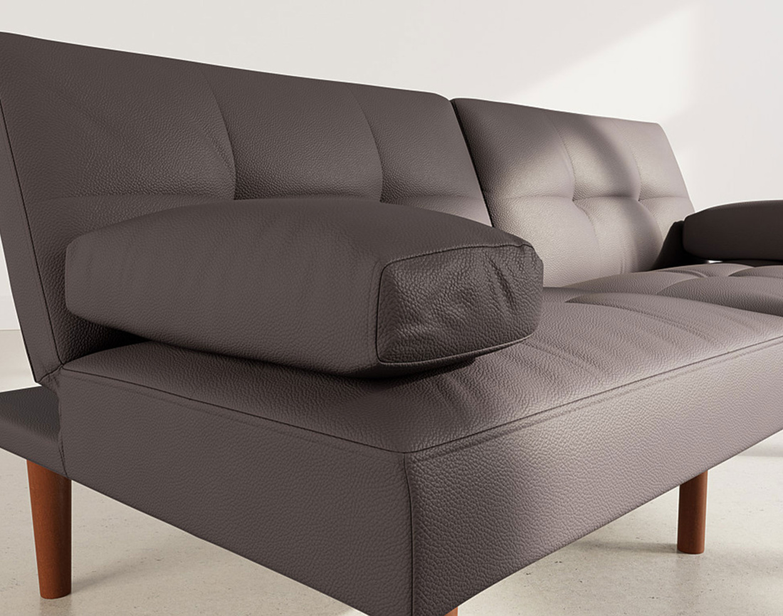 Canapé convertible clic-clac 2 places en simili Philae