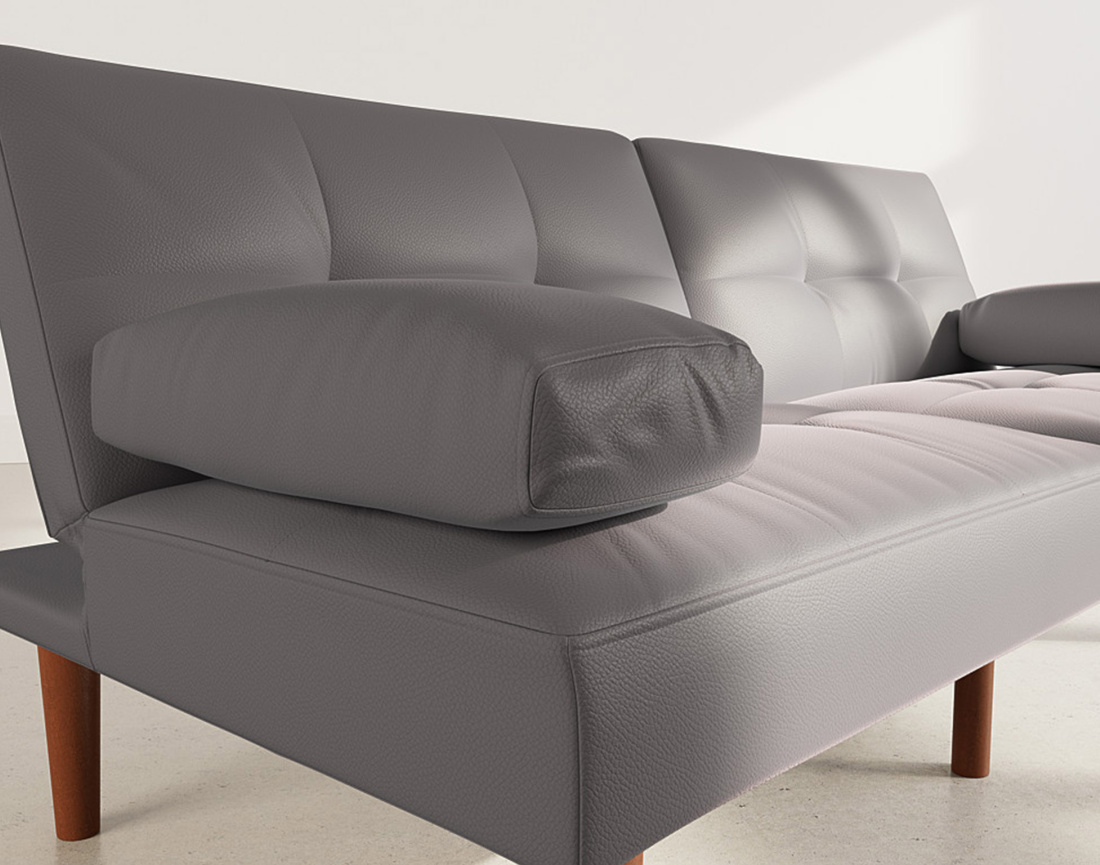 Canapé convertible clic-clac 2 places en simili Philae