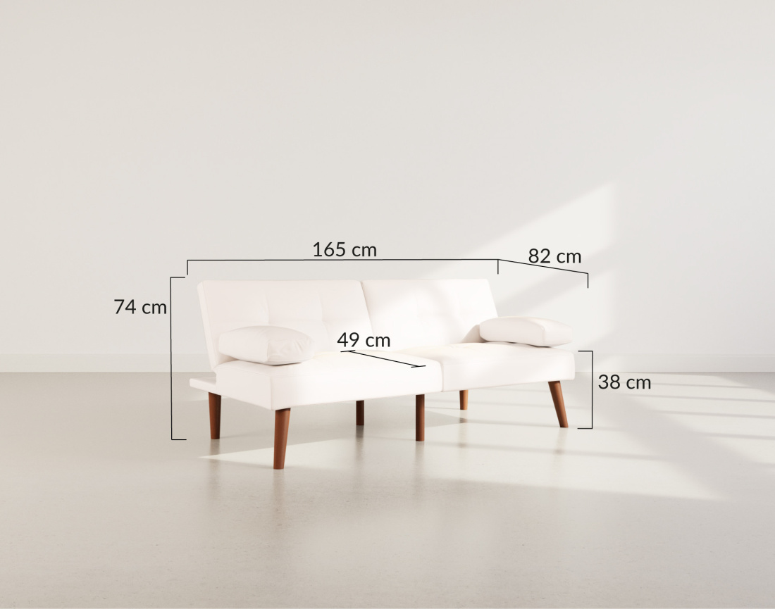 Canapé convertible clic-clac 2 places en simili Philae