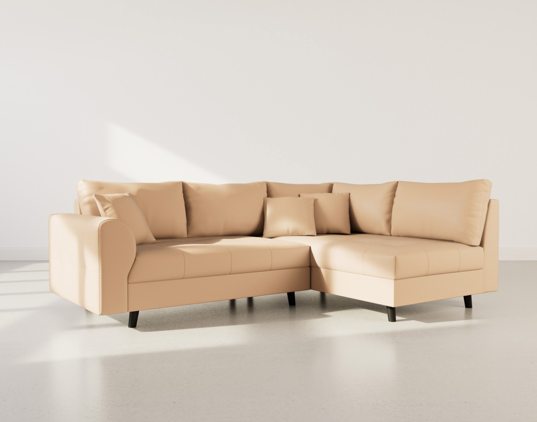 Canapé d'angle droit 4 places en simili Rune