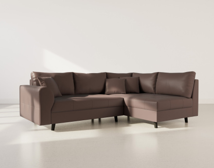 Canapé d'angle droit 4 places en simili Rune