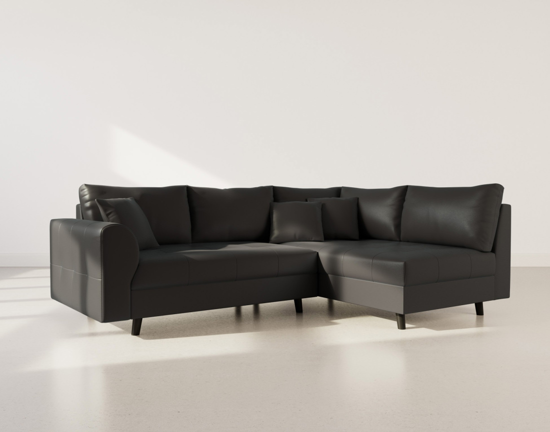 Canapé d'angle droit 4 places en simili Rune