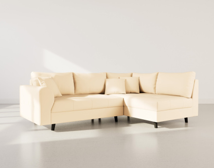 Canapé d'angle droit 4 places en simili Rune