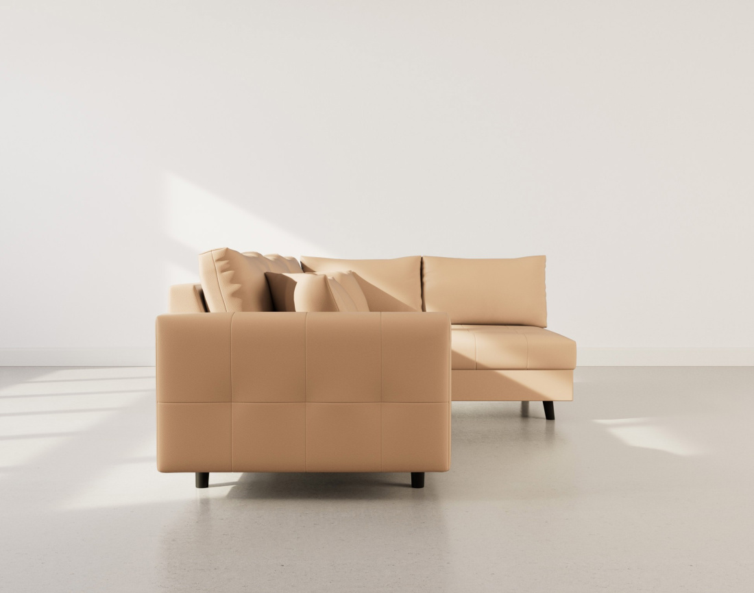 Canapé d'angle droit 4 places en simili Rune