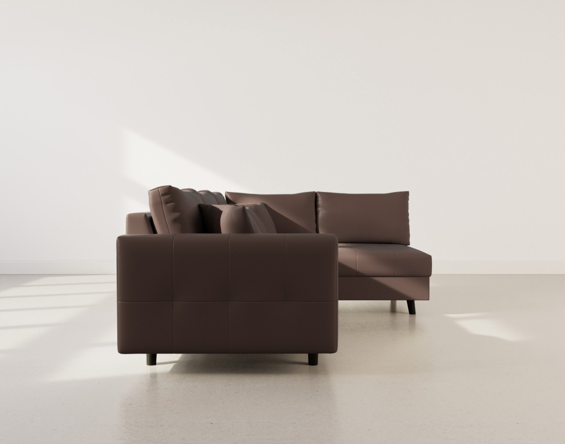 Canapé d'angle droit 4 places en simili Rune