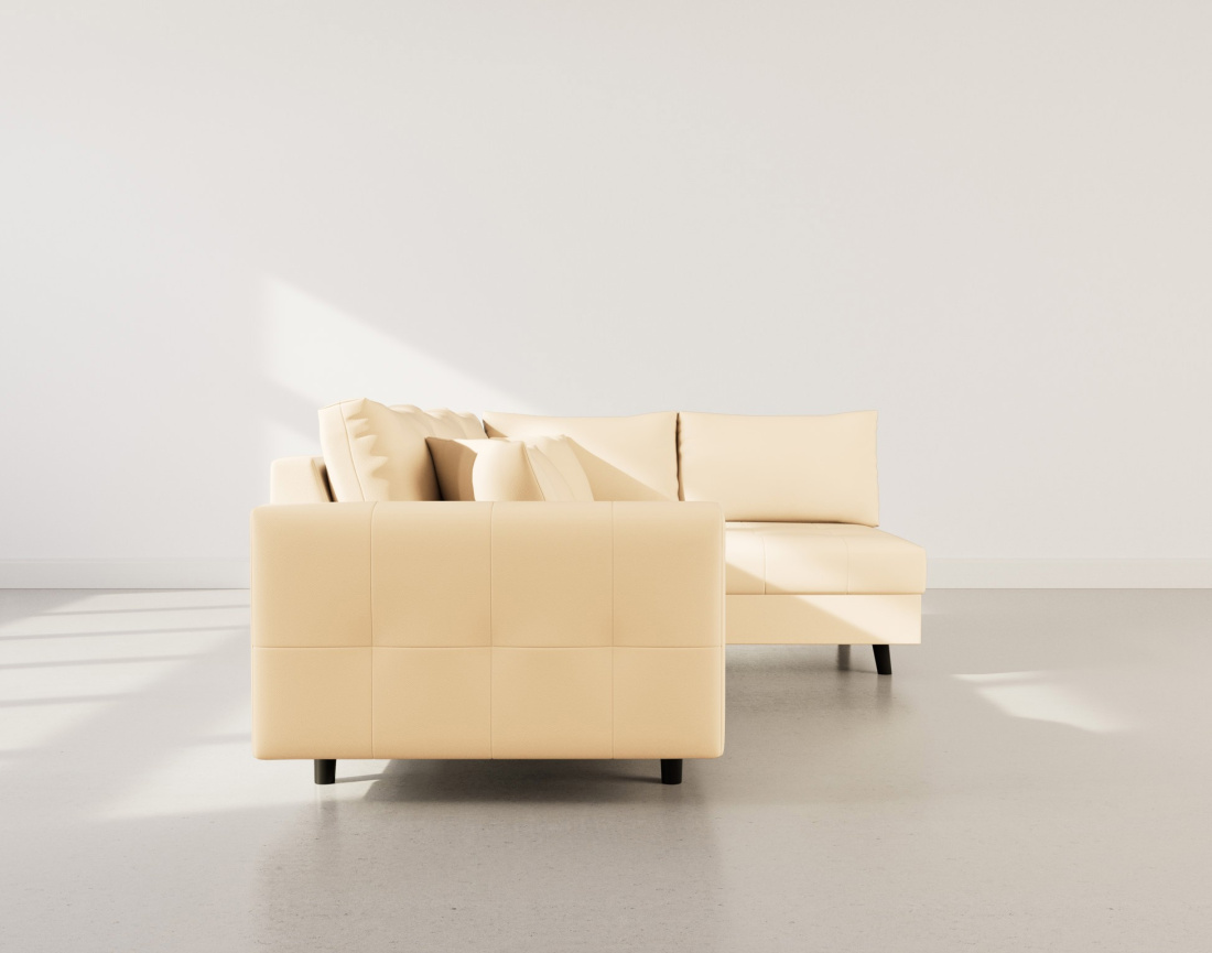 Canapé d'angle droit 4 places en simili Rune