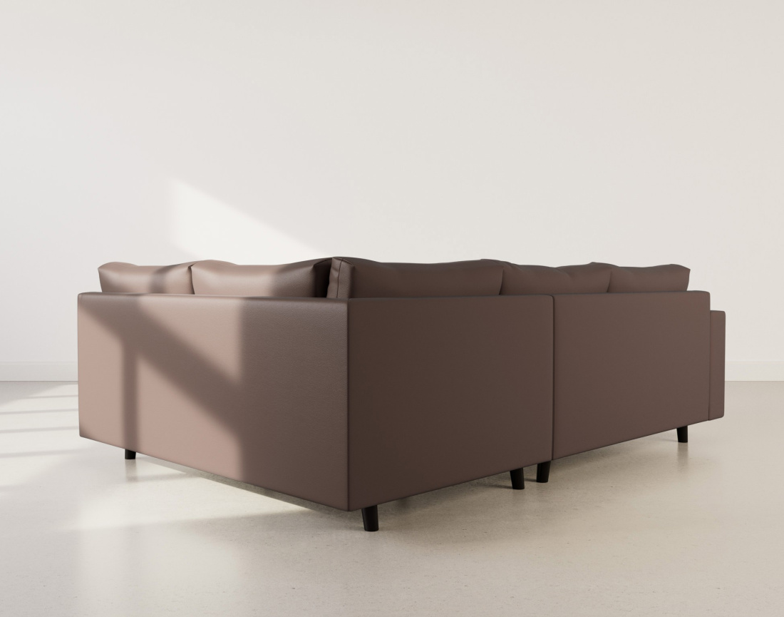 Canapé d'angle droit 4 places en simili Rune