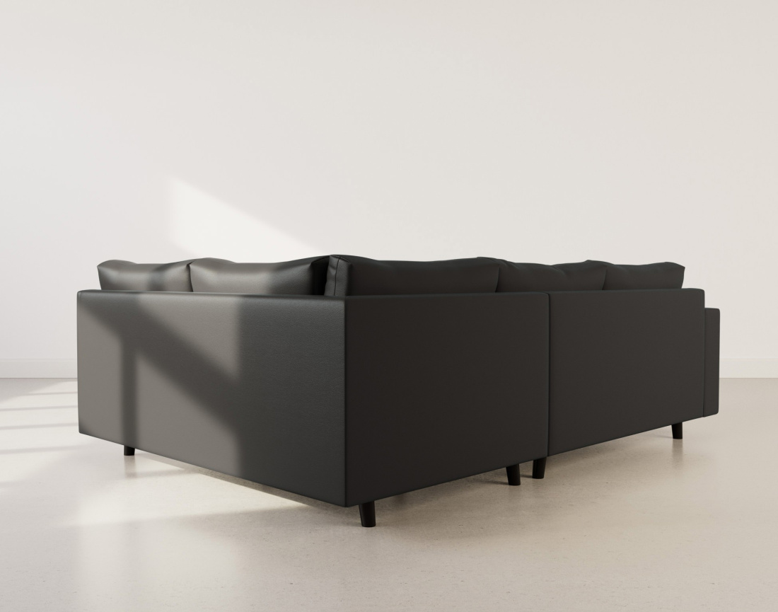 Canapé d'angle droit 4 places en simili Rune