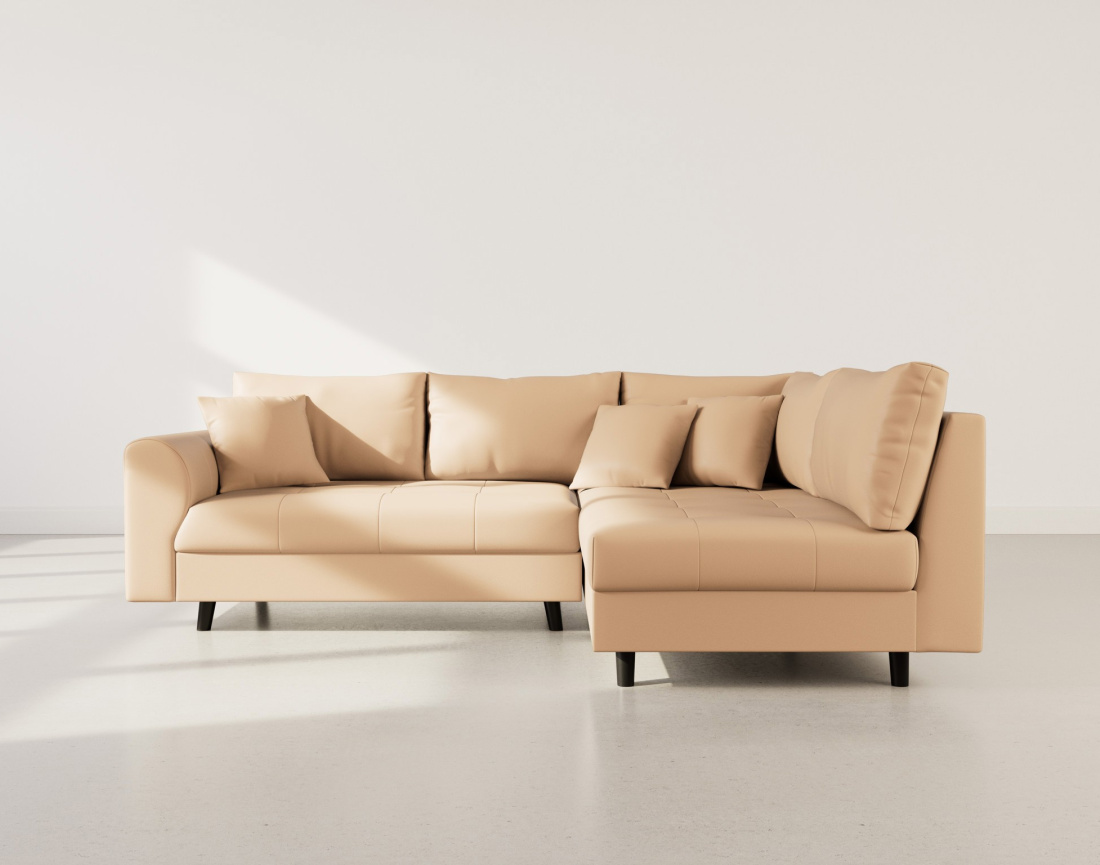 Canapé d'angle droit 4 places en simili Rune