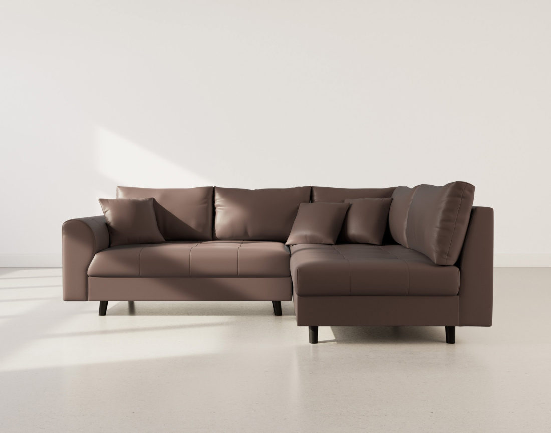 Canapé d'angle droit 4 places en simili Rune