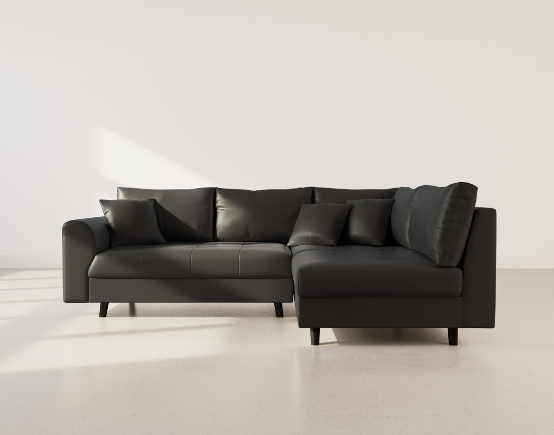 Canapé d'angle droit 4 places en simili Rune