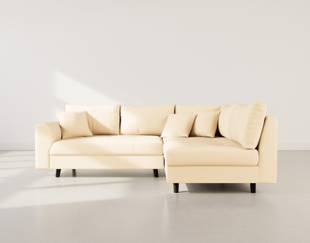 Canapé d'angle droit 4 places en simili Rune