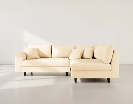 Canapé d'angle droit 4 places en simili Rune