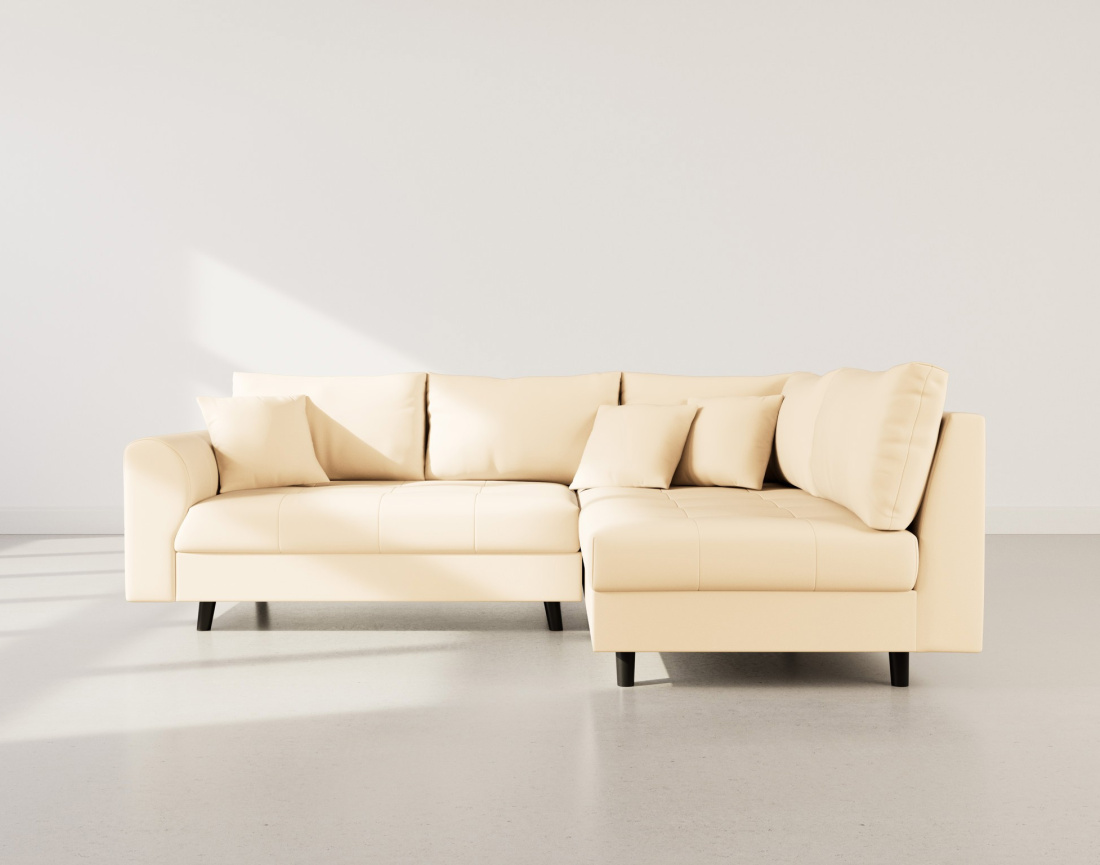 Canapé d'angle droit 4 places en simili Rune