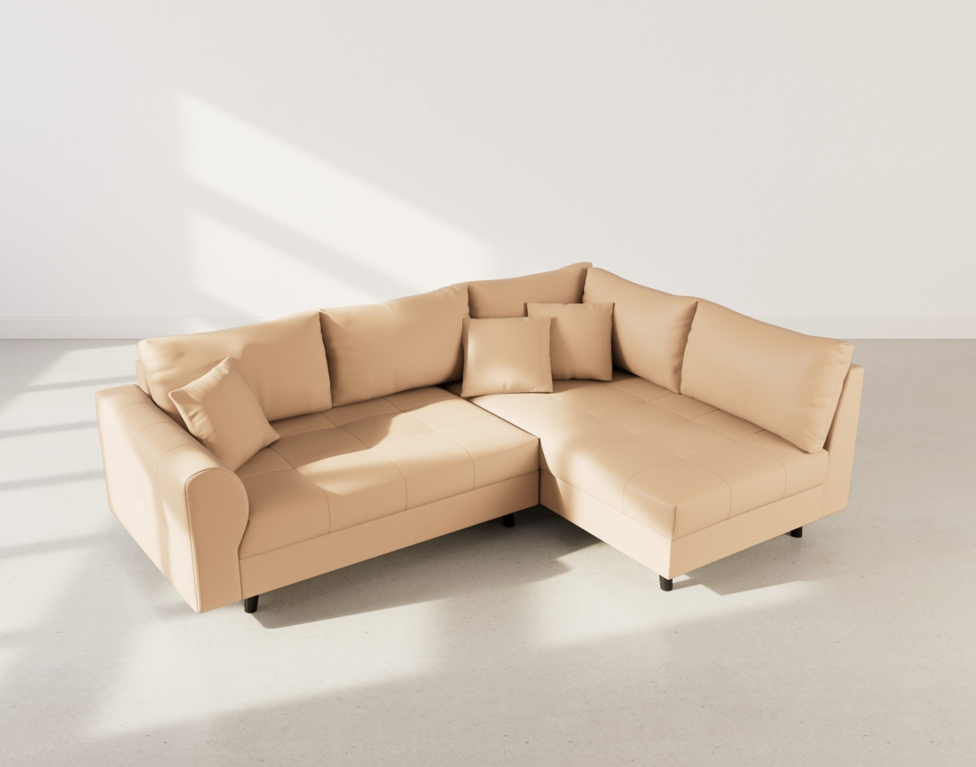 Canapé d'angle droit 4 places en simili Rune