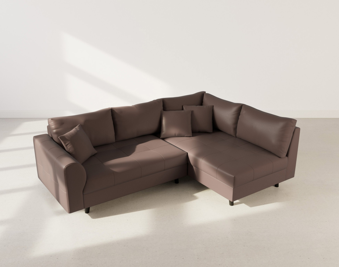 Canapé d'angle droit 4 places en simili Rune